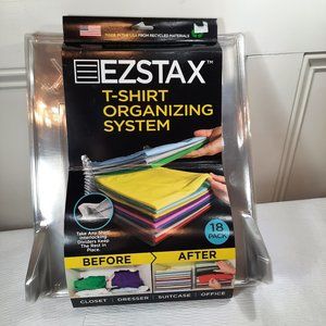 New EZ STAX T-Shirt Organizer Organizing system 18 count shirt plastic Ezstax